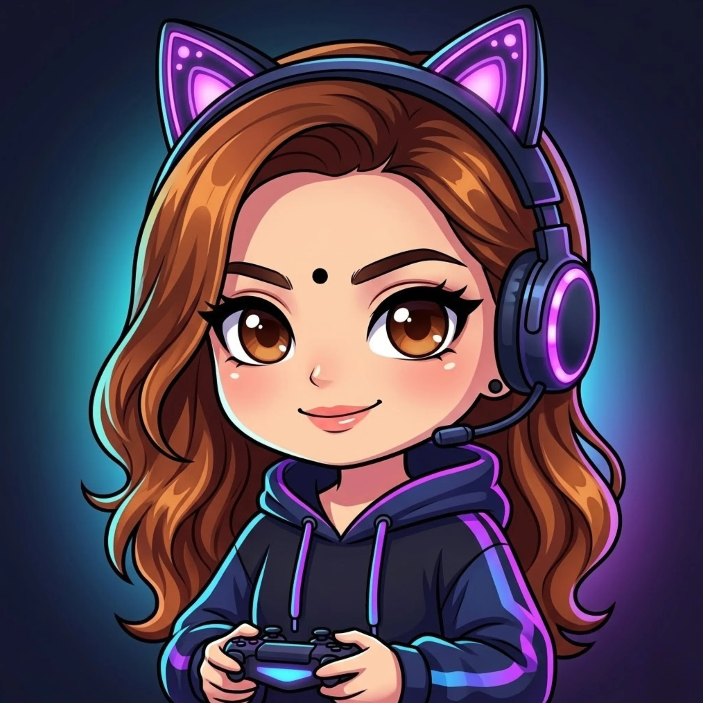 The Gamer Girl Chibi AI prompt example